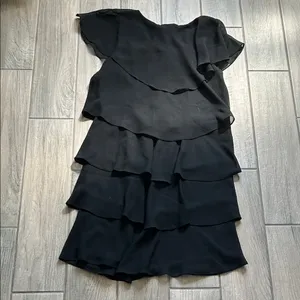 SLNY Black Layered Dress thumbnail 6