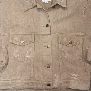 Le Lis Boutique Tan Cropped Jacket Size Small thumbnail 14