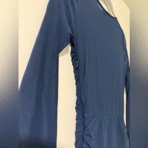 NWT Hello Molly Oceans Secret Long Sleeve Mesh Mini Dress Navy Size S thumbnail 13