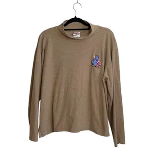 Disney Tan Embroidered Piglet & Eeyore Rib Turtleneck Sweater thumbnail 1
