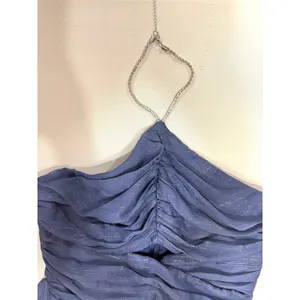 Likely Runa Halter Maxi Gown Night Blue Metallic formal Prom Size 8 thumbnail 5