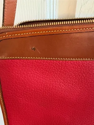 Dooney & Bourke Vintage Leather Crossbody Red/Brown thumbnail 3