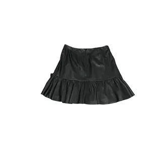 Rebecca Taylor Womens Faux Leather Skater Skirt,Black 6 thumbnail 2