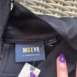 Maeve NEW WITH TAGS Black Deep V Dress medium minimalist‎ classic workwear thumbnail 10