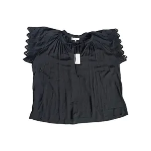 Chelsea & Theodore Blouse NWT eyelet sleeve 3X Black Casual Lace Coquette thumbnail 2