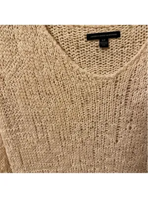 American Eagle White Knit Sweater Small Long Sleeve thumbnail 3