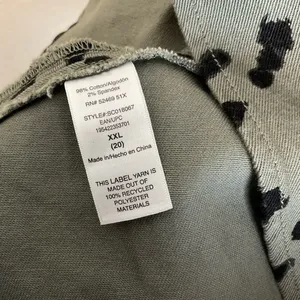 NWT Scoop Leopard Print Denim Peplum Top - Herbal Olive Green Plus Size XXL thumbnail 6