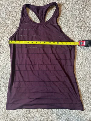 Athleta Racerback Tank Top in Deep Purple with Subtle Stripe Detail thumbnail 2