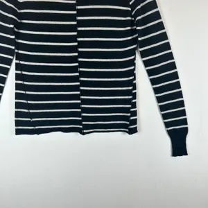 PAIGE Womens XS Merino Wool Blend Black White Striped Knit Sweater Long‎ Sleeve thumbnail 9
