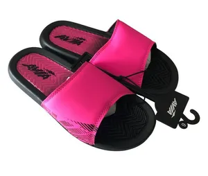 Avia Slide Sandals Vibrant Neon Pink Textured Black Sole Womens Size 6 thumbnail 1