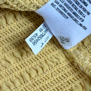 American Eagle Yellow Smocked‎ Cotton Linen Ruffle Mini Dress Small 6477652458 thumbnail 6