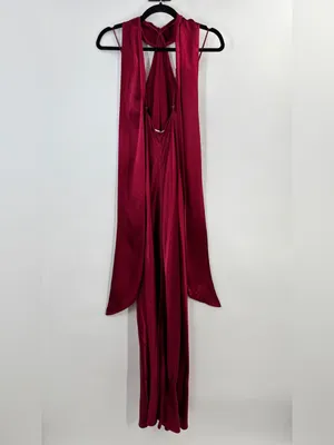 Amanda Uprichard Ashton Maxi Dress in Wine thumbnail 7
