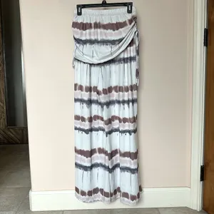 Wide Leg Pants W/Skirt Women’s XL Tie Dye Side Cinch Resort Vaca Ready Boho thumbnail 3