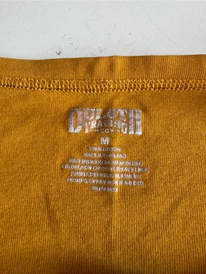 Duluth Trading Co Mustard Yellow Long-Sleeve Henley T Shirt Sz Medium thumbnail 4
