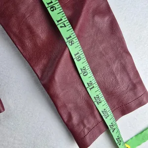 Olivia Miller NWT Womens Burgundy Faux Leather Moto‎ Jacket Fits Large thumbnail 13