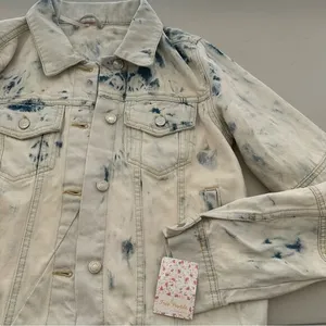 NWT Free People Jones Tie Dye Jean‎ Jacket Medium thumbnail 1
