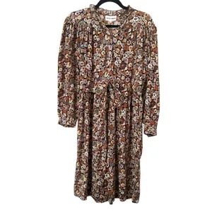 ANTIK BATIK Colline Gathered Floral Dress Brown NWT‎ XS/36 thumbnail 2