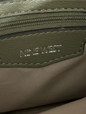 Nine West Olive Green Leather Multi-Pocket Satchel Shoulder Bag Handbag Purse thumbnail 12