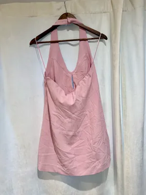 Abercrombie & Fitch Halter Neck Pink Mini Dress with Bow Details Size SP thumbnail 3
