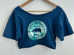 Vans Blue Off the Shoulder Cropped Top thumbnail 1