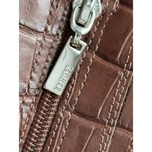 SCHUTZ Raff Croc-Embossed Leather Platform Boots US Size 6 B Brown Mid‎ Calf thumbnail 4
