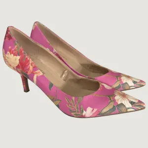3204 | Marc Fisher Abode2 Floral Pointed Toe Kitten Heel Pumps Pink Women 5.5 thumbnail 2