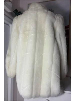 Vintage Women's Cream Faux Fur Jacket Front Button Made In USA Size XL Coat thumbnail 14
