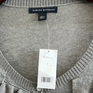 NWT Banana Republic Silk Blend Summer Lightweight Ruffle Cardigan Sweater Top, L thumbnail 3
