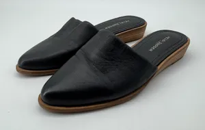 Kelsi Dagger Brooklyn Leather Low Mules 7.5 Black Pointed Toe Witch Slip On‎ thumbnail 1