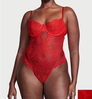 VS Red Lace Teddy Lingerie thumbnail 1