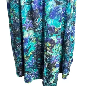 90s‎ All That Jazz Floral Maxi Dress Open Cross Back Blue Green Romantic Fairy thumbnail 4
