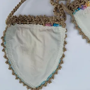 PILYQ PQ SWIM Bikini Top Size Small NWT Romance Crochet Triangle Halter Rainbow thumbnail 14