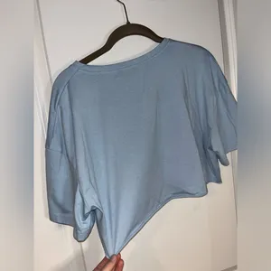 SHEIN Baby Blue Cropped Short Sleeve Tshirt Sun Moon Cloud Boho Size Medium thumbnail 7
