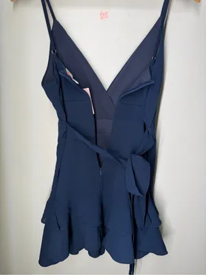 NEW Showpo Feels Like Love Dress Navy Ruffle Mini‎ Cocktail Wedding Guest Party thumbnail 7