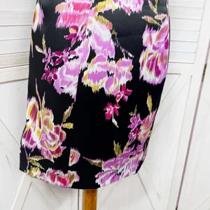 Cache Abstract Floral Cage Front Sleeveless Sheath Dress Black‎ Pink 12 thumbnail 6