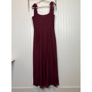 NWT Lulus Love Me Forever Burgundy Tie-Strap Square Neck Maxi Dress Size XL thumbnail 4