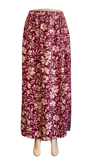 Patrons of Peace Purple and Cream Floral Maxi Skirt thumbnail 1