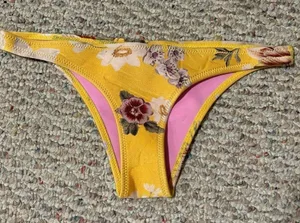 TRIANGL Fiore Giallo swimwear floral neoprene Bikini Swim Bottoms- Size Small thumbnail 1
