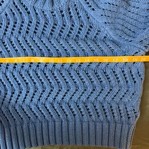 American eagle AE blue crochet Crewneck sweater pullover size medium thumbnail 9