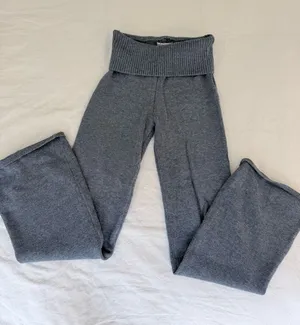 Sincerely Jules Blue Knit Fold Over Stretchy Pants thumbnail 1
