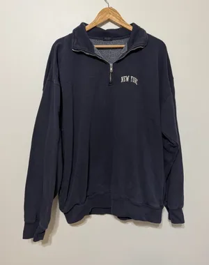 Brandy Melville New York Quarter Zip Sweater Large Pullover thumbnail 1