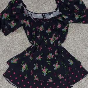 For Love and Lemons Ruffle tiered Wilson black polka dot mini dress Medium thumbnail 4