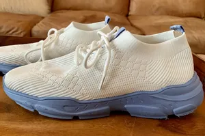 White Stretch Knit Sneakers Size 8.5 thumbnail 1