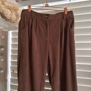 Halara High rise wide leg brown Corduroy Casual Pants | large nwt thumbnail 4