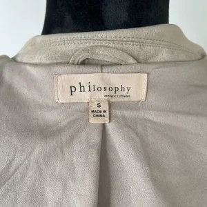 Philosophy Faux Suede/Leather Zip Front Vest‎ Size Small thumbnail 7
