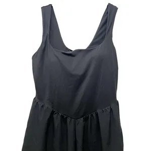 NWT Halara Breezeful Square Neck Active Dress M Black Built In Shorts Pockets thumbnail 6