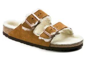 Birkenstock Arizona Shearling mink suede/natural shearling NEW thumbnail 1