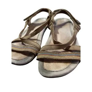 Jambu Terra Fusion Dune‎ Sandals Womens 6M Design Tan Mary Jane Comfort Stripy thumbnail 7