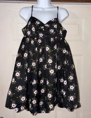 Free People in A Bubble Mini Dress in Black Floral size S thumbnail 3