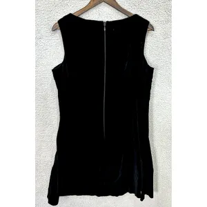 Eva Mendes Dress‎ 10 Black Velvet Fit Flare Whimsigoth Witchy Gothic Party thumbnail 3